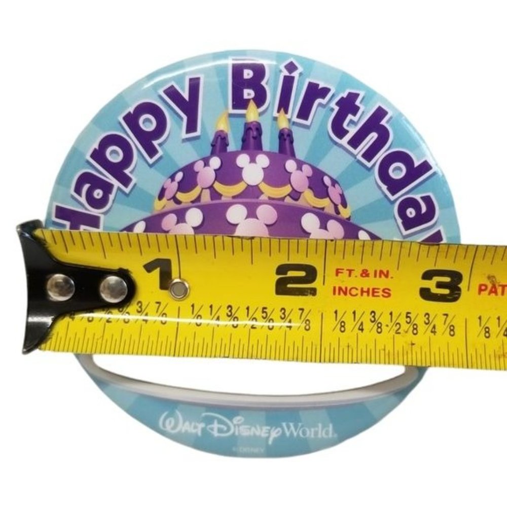 Disney World Happy Birthday Button Pin - Picture 3 of 3